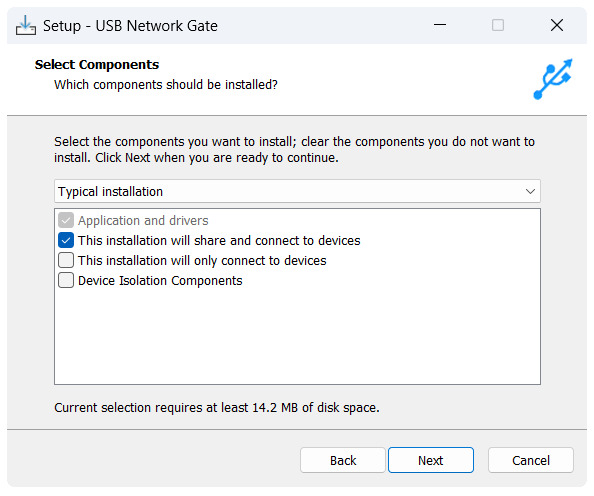 Customizing the USB Network Gate installation