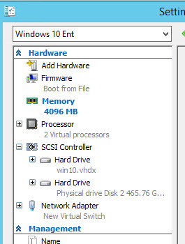 Hyper v settings