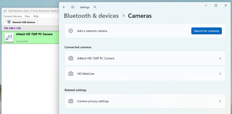 Controlla se la webcam è collegata nella sezione "Bluetooth e dispositivi" delle impostazioni di Windows