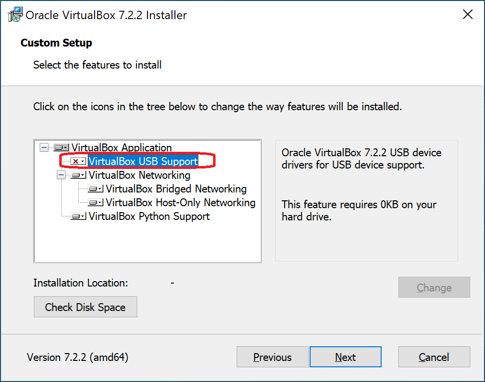 VirtualBox installer