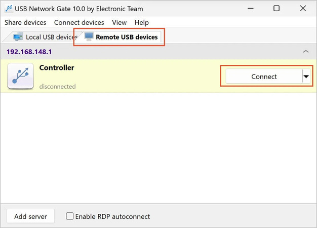 connect USB device to Hyper-V guest machine