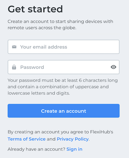 Registrati FlexiHub