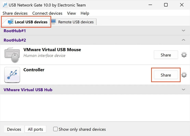 share USB Hyper-V host